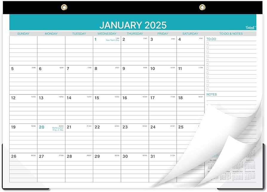 2025 desk calendar template