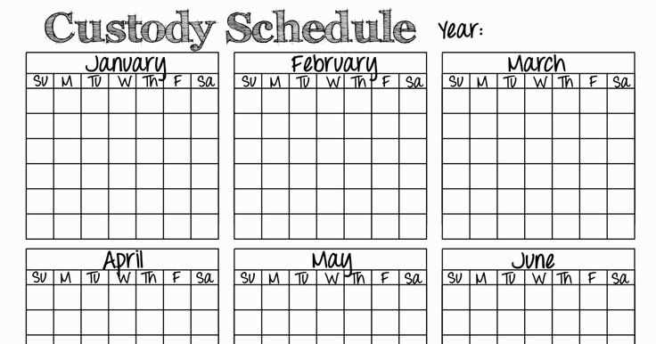 co parenting calendar template