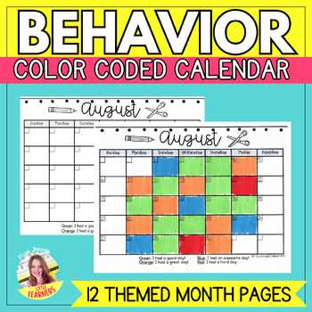 color coded calendar template