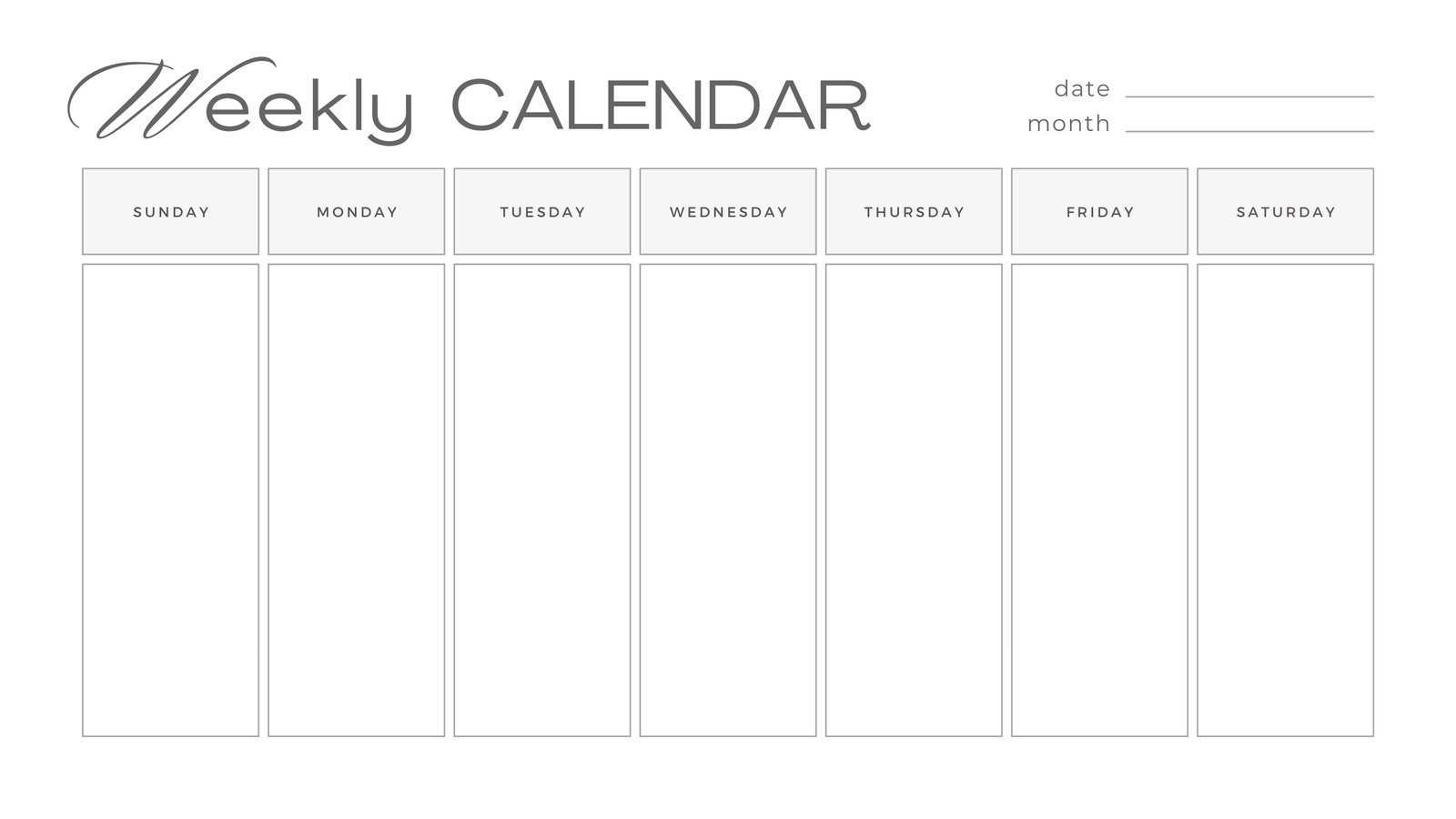 completely blank calendar template