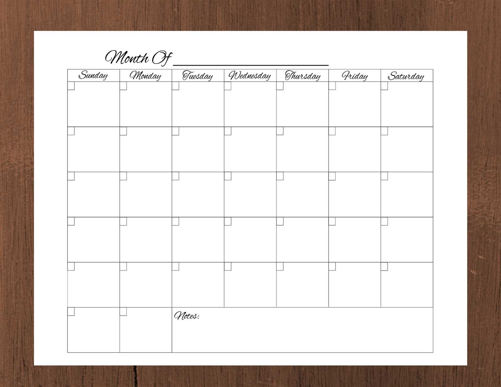 completely blank calendar template