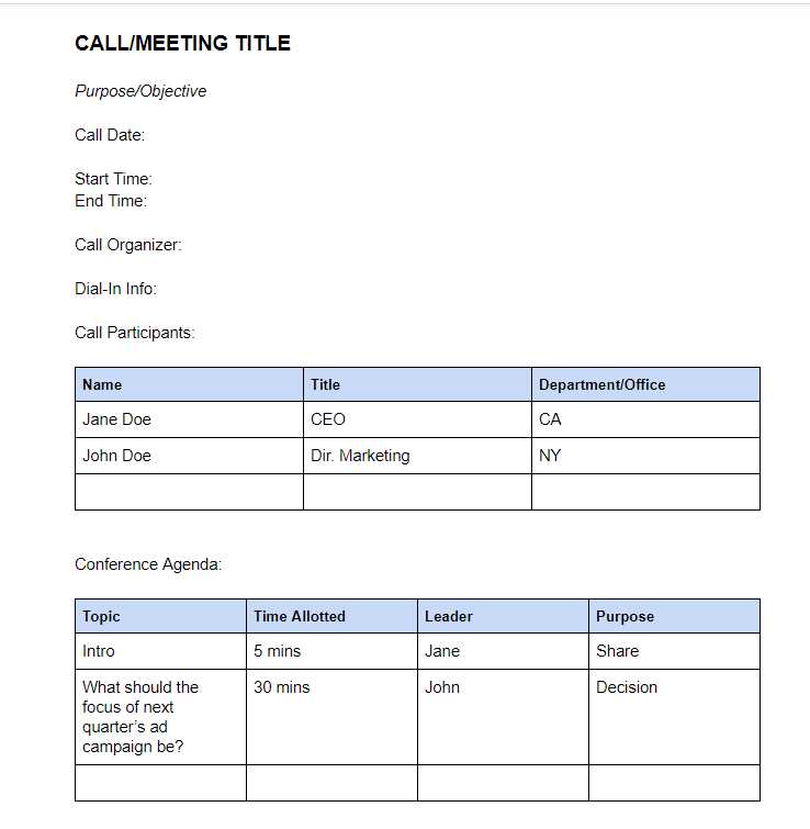 conference calendar template