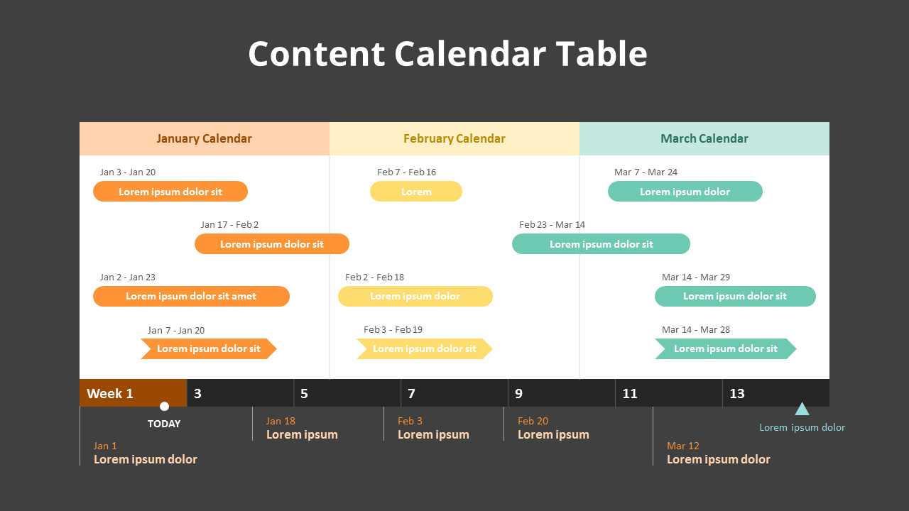 content calendar powerpoint template