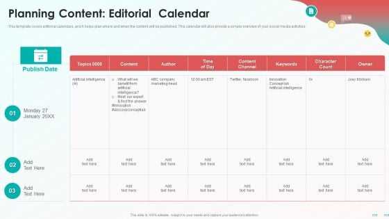 content calendar powerpoint template