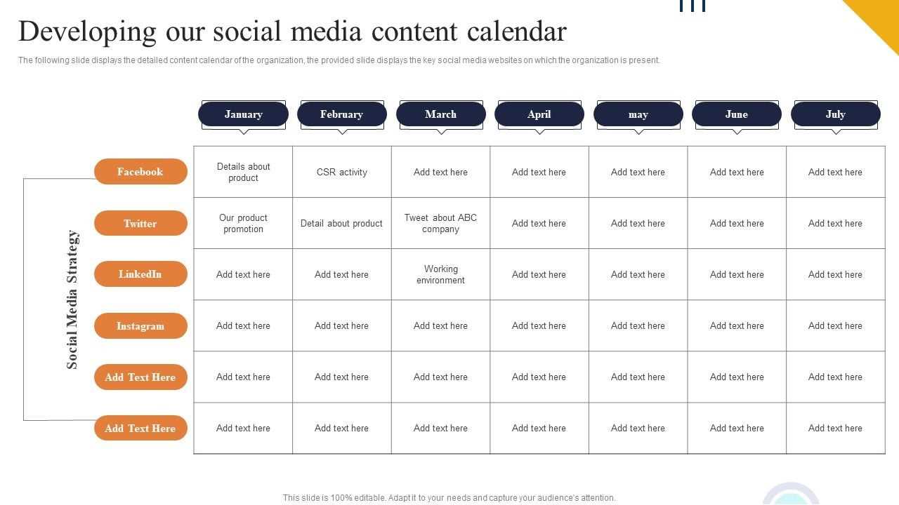 content calendar template powerpoint