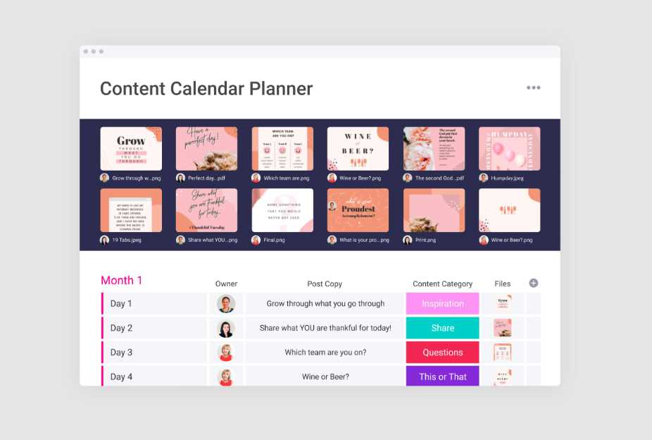 content calendar template social media