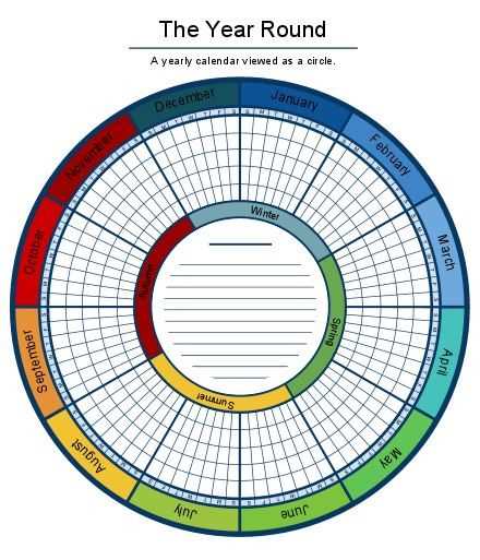 circular calendar wheel template