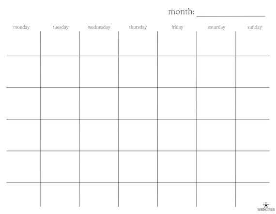 small monthly calendar template