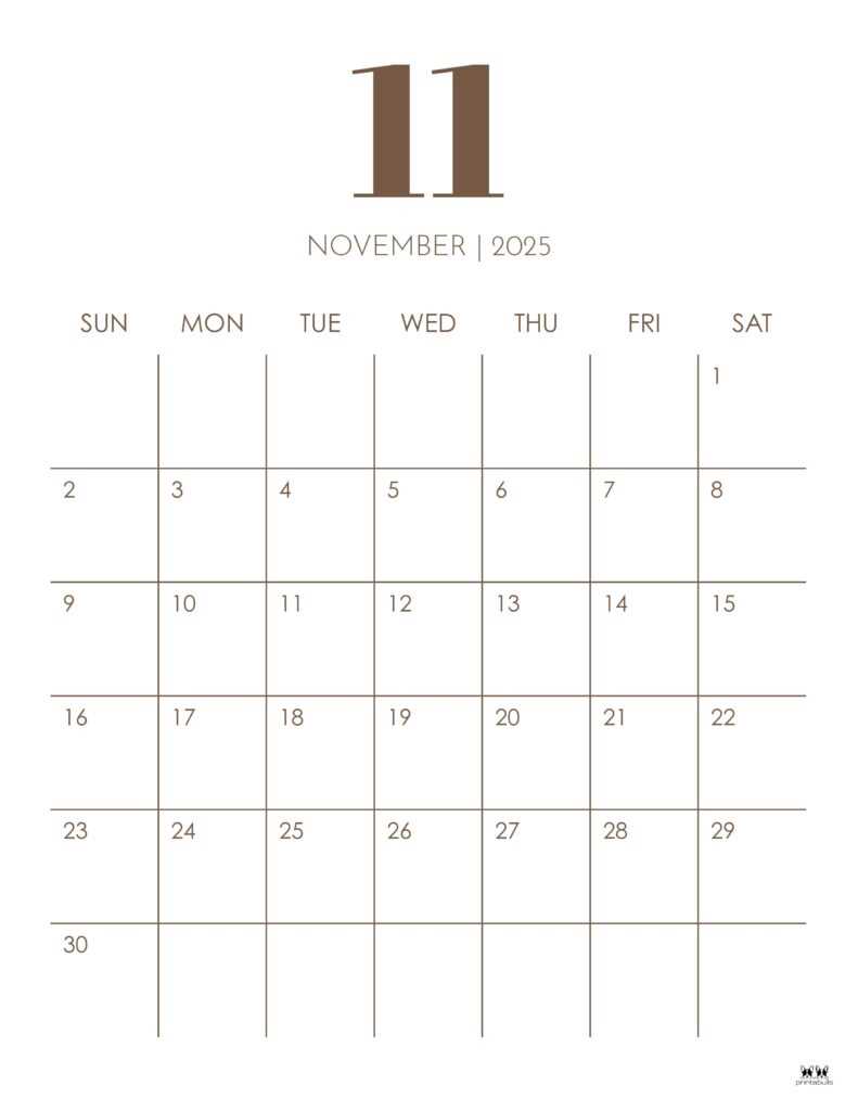 2026 calendar template november