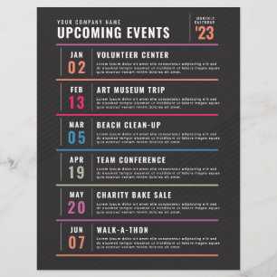 calendar of events flyer template