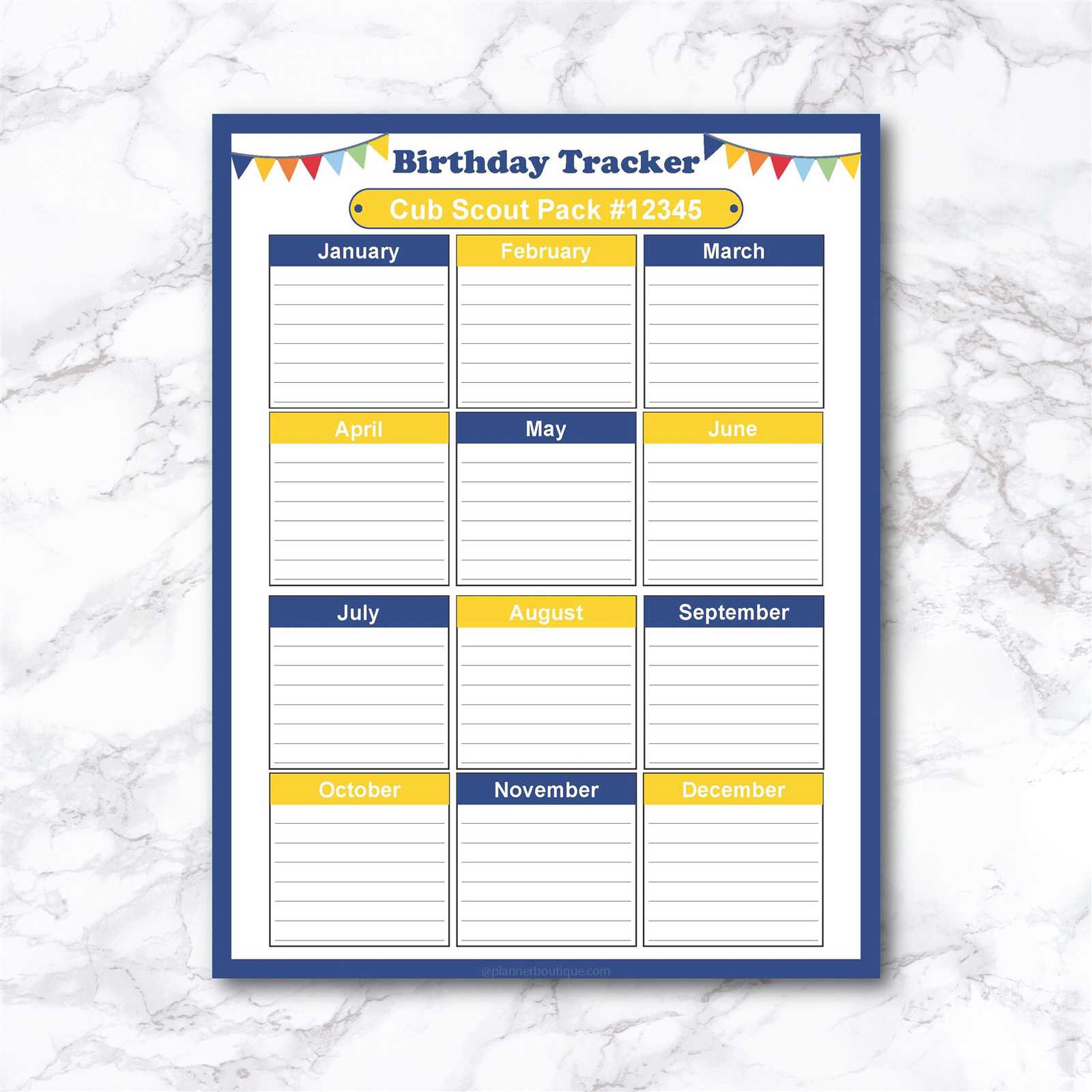 cub scout calendar template