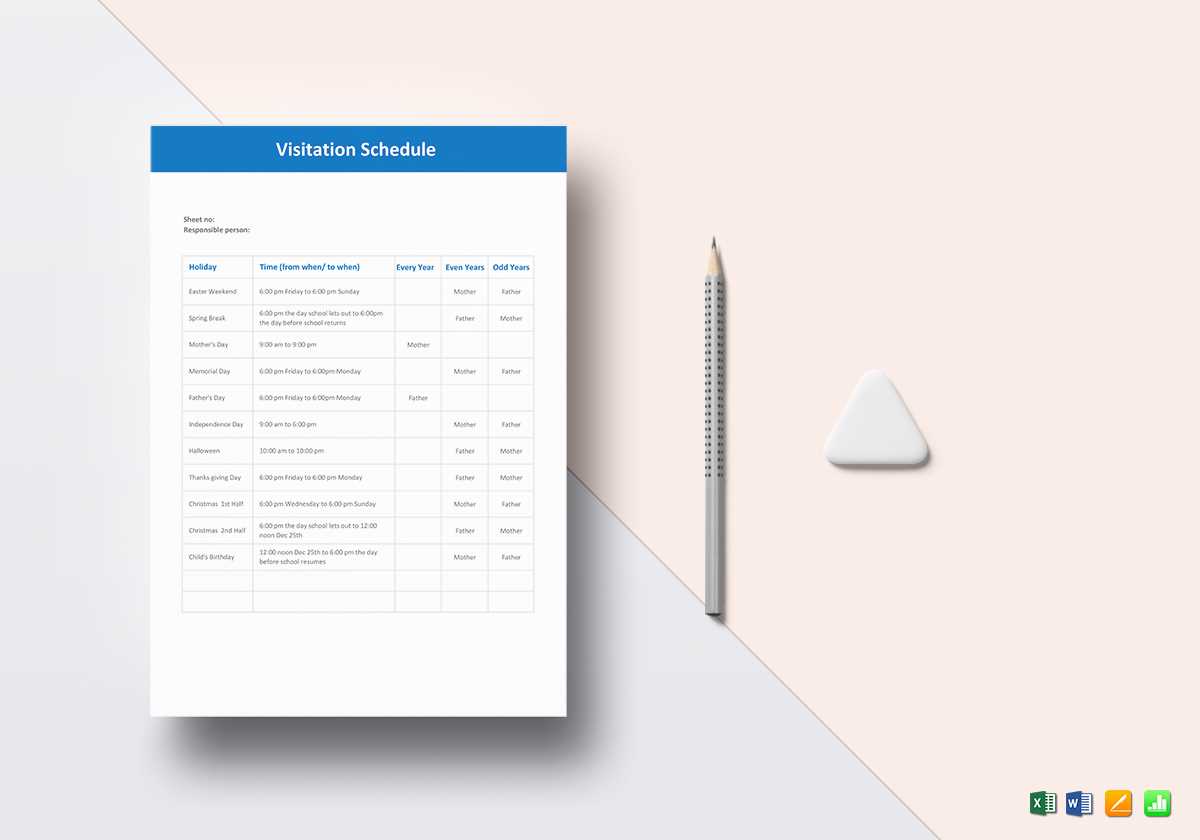 custody calendar template