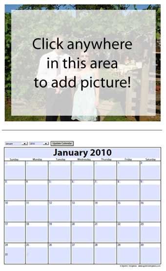 custom photo calendar template