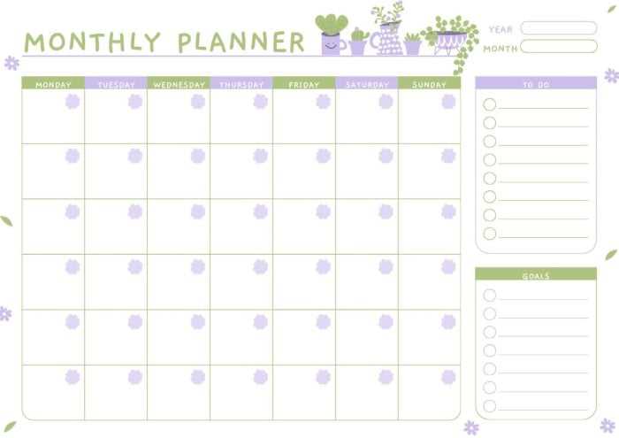 cute calendar template