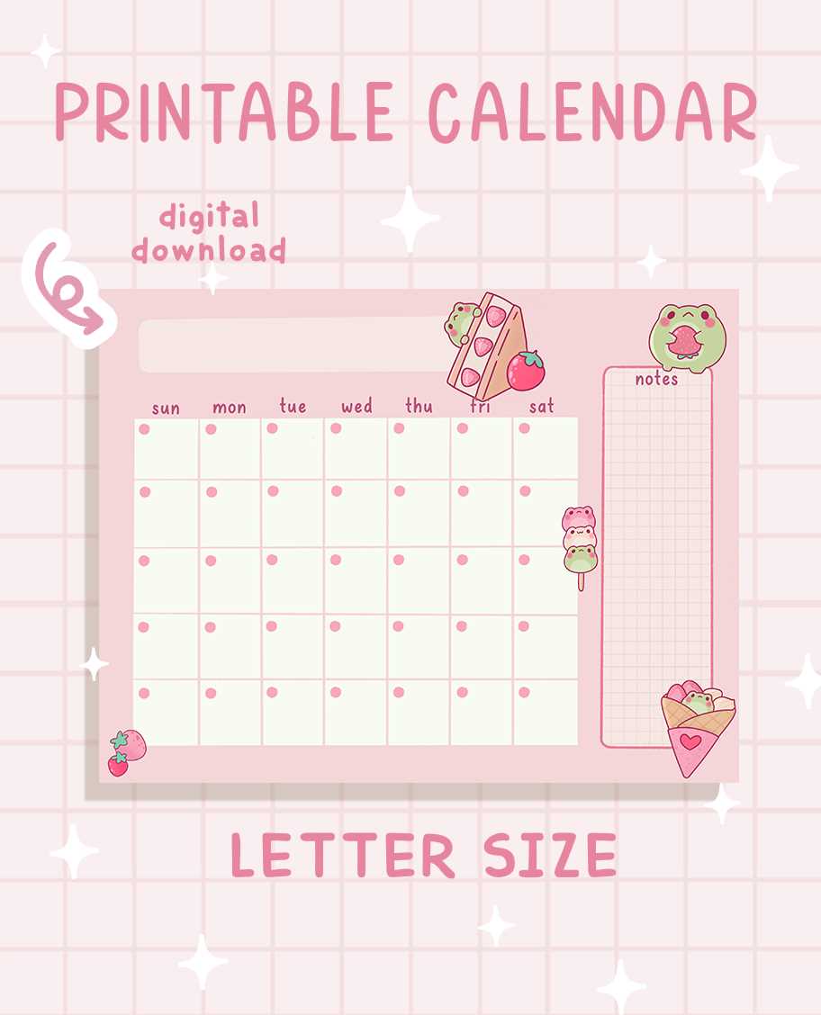 cute calendar template