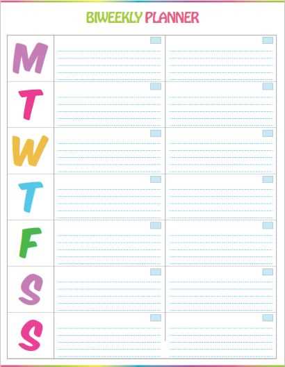 cute weekly calendar template printable