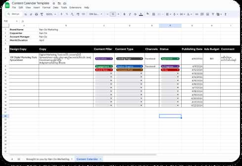 content marketing calendar template free