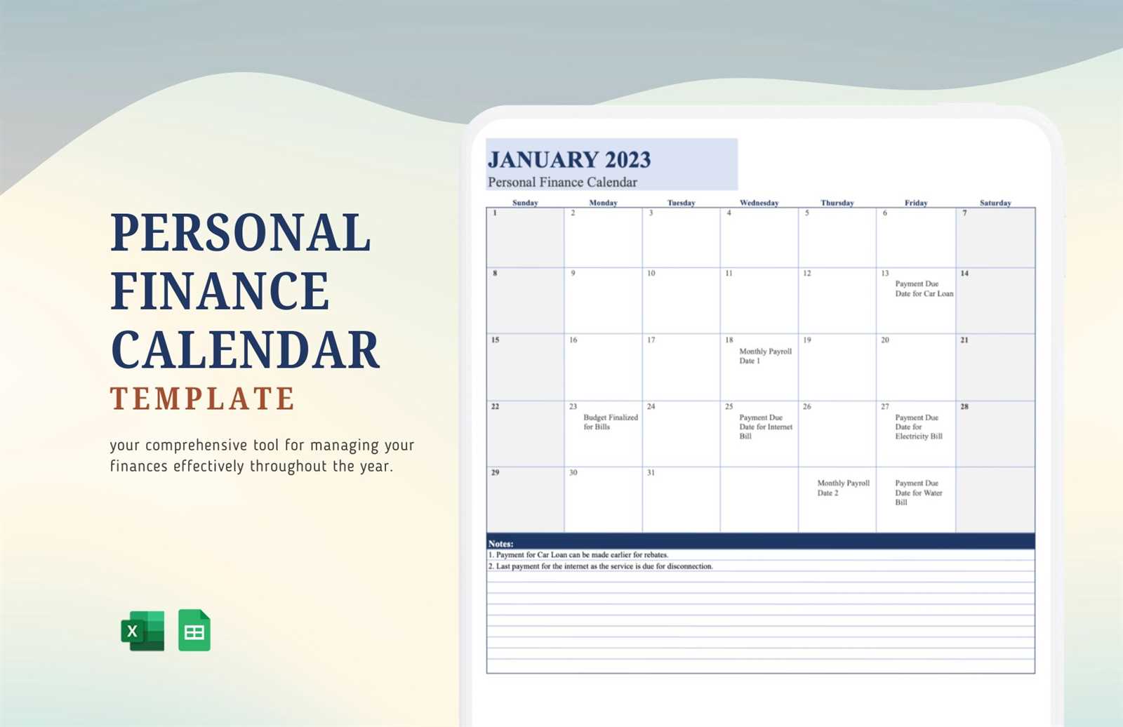 personal calendar template