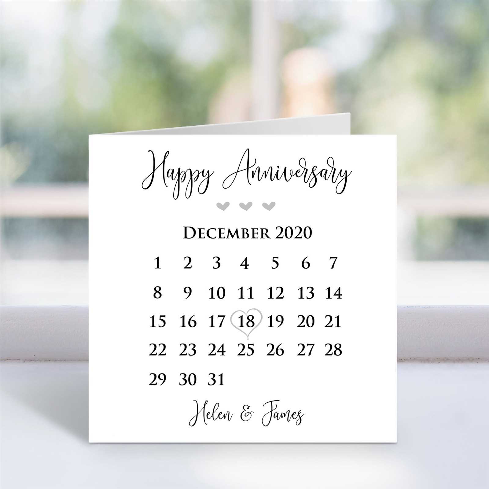 anniversary calendar template