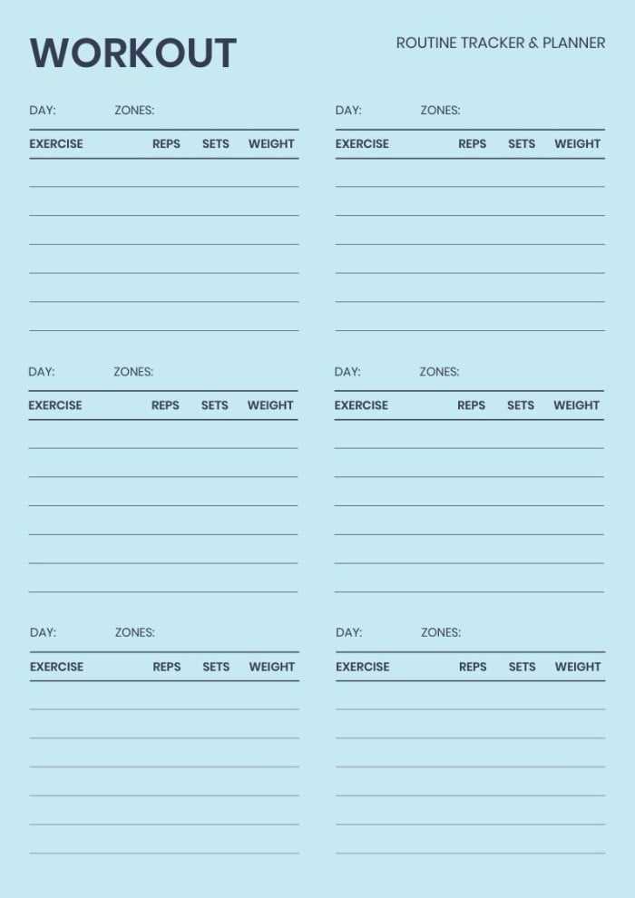 daily workout calendar template