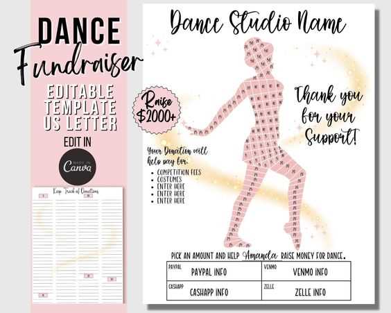 dance calendar fundraiser template free