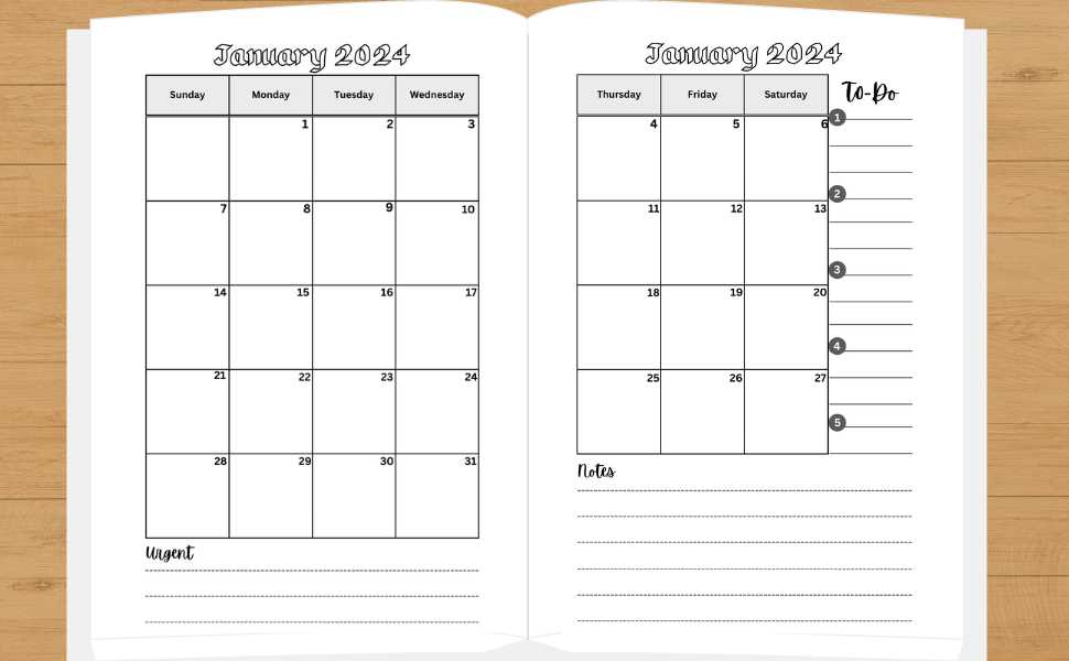 pocket planner calendar template