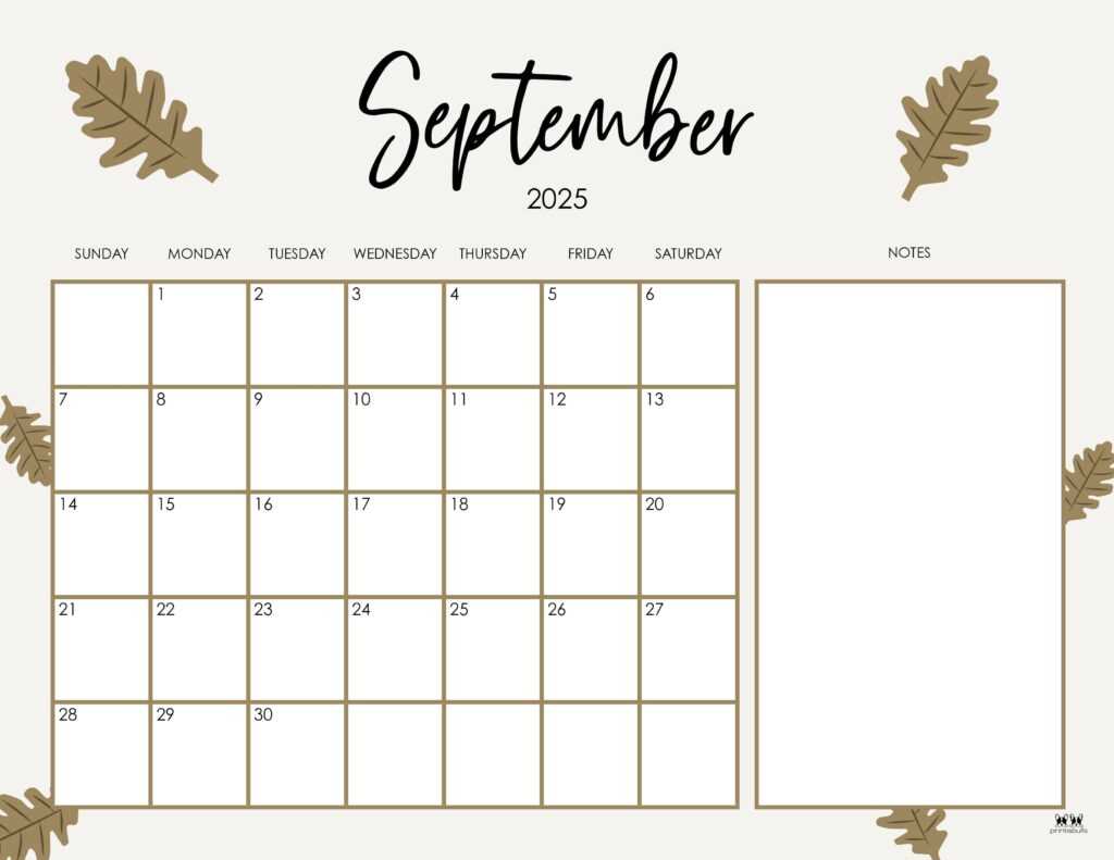 2025 september calendar template