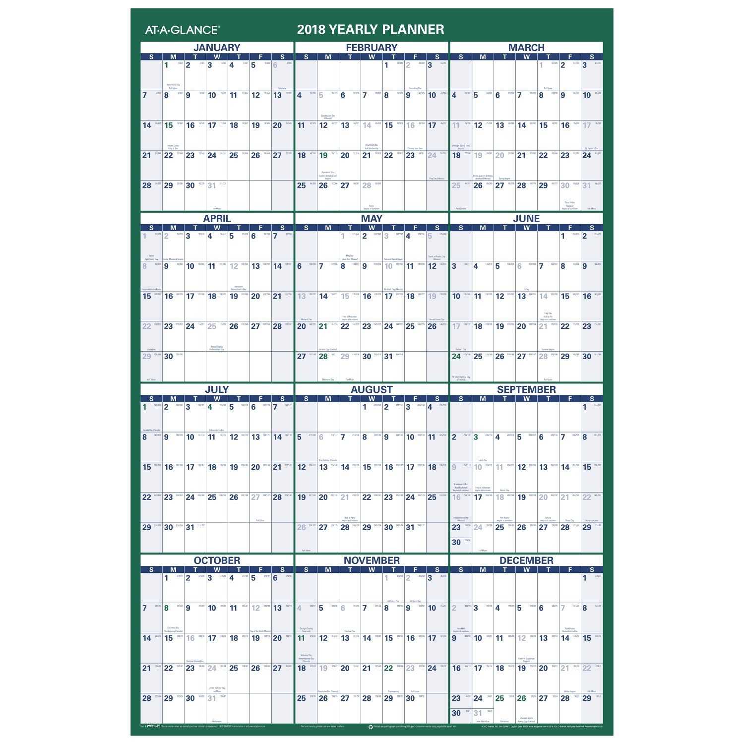 12x18 calendar template