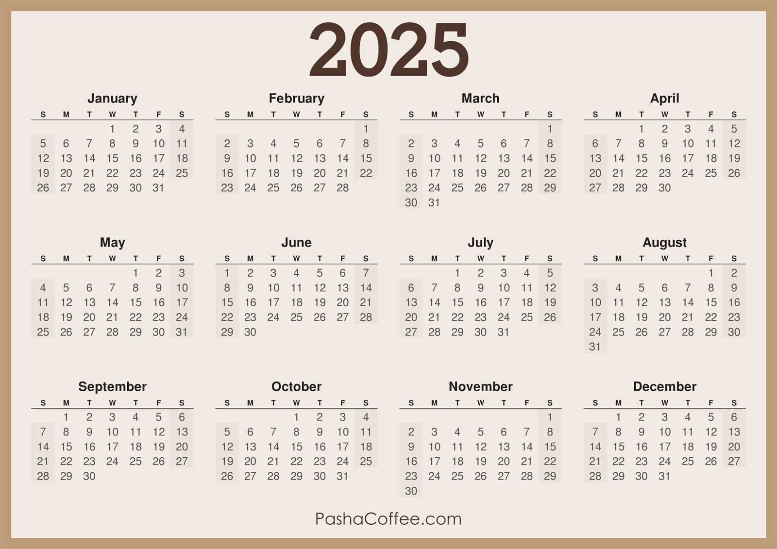 2025 photo calendar template free