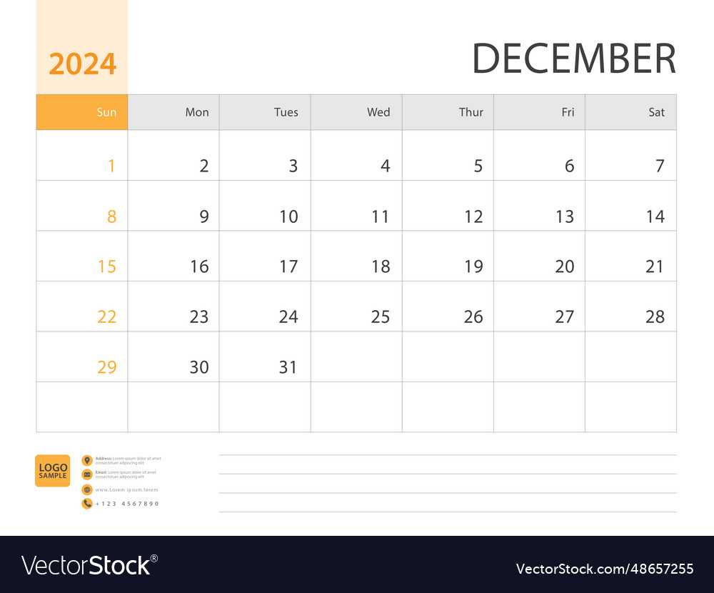 dec calendar template