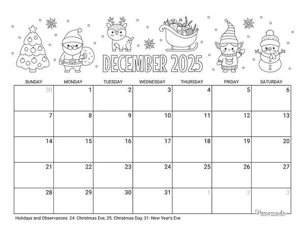 december 2025 template calendar