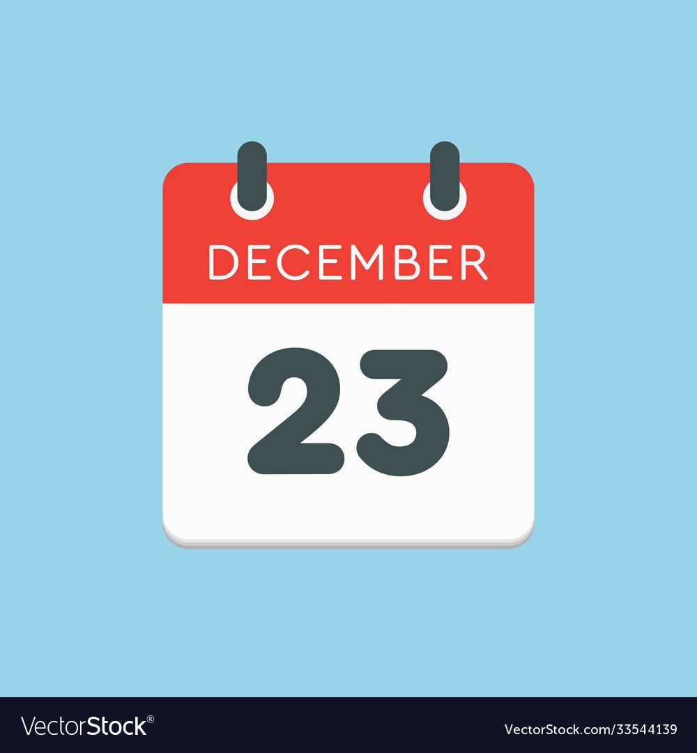 december 23 calendar template