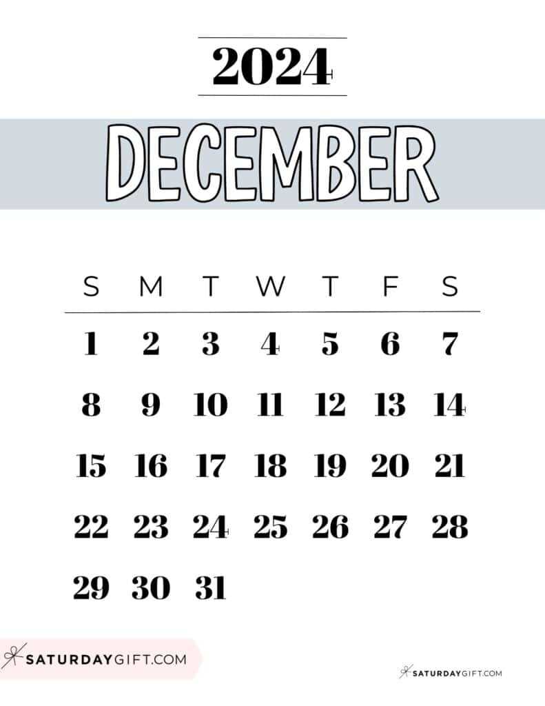 december blank calendar template