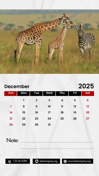 december calendar 2025 template