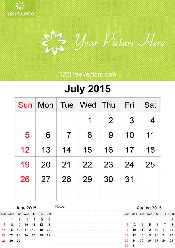 decorative calendar template