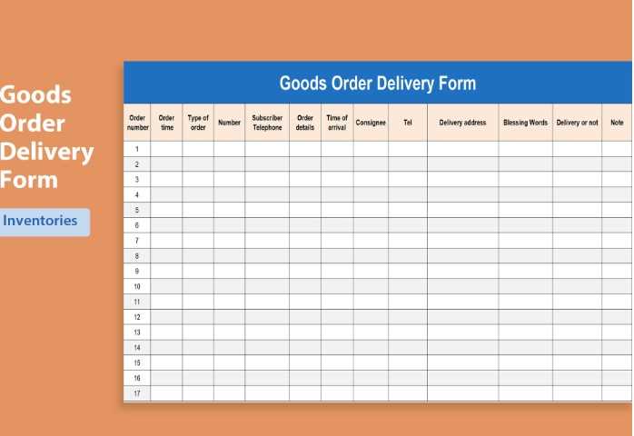 delivery calendar template