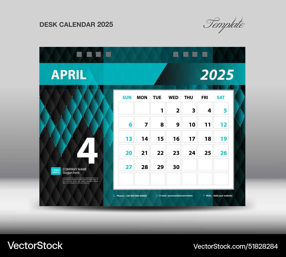 desk calendar 2025 template