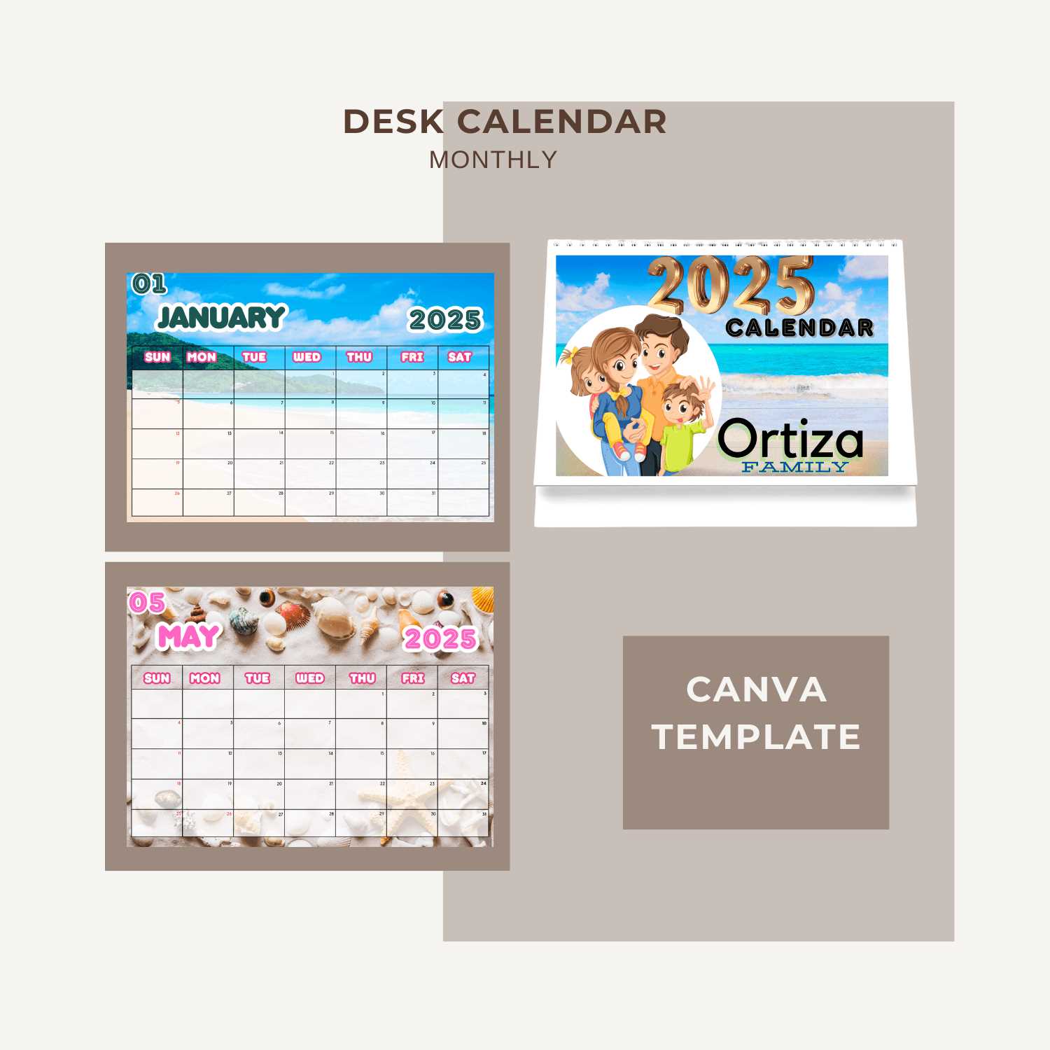 desk calendar template 2026