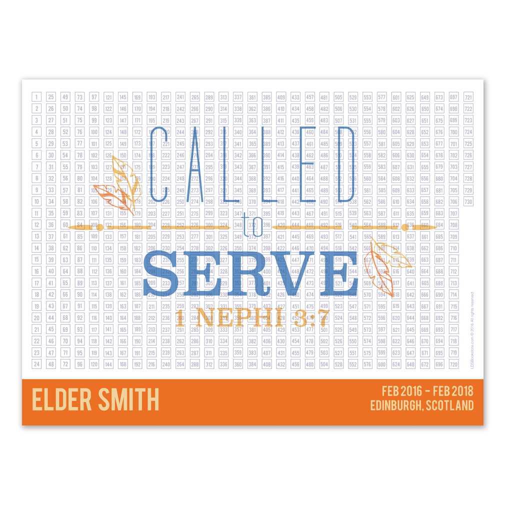 lds missionary dinner calendar template