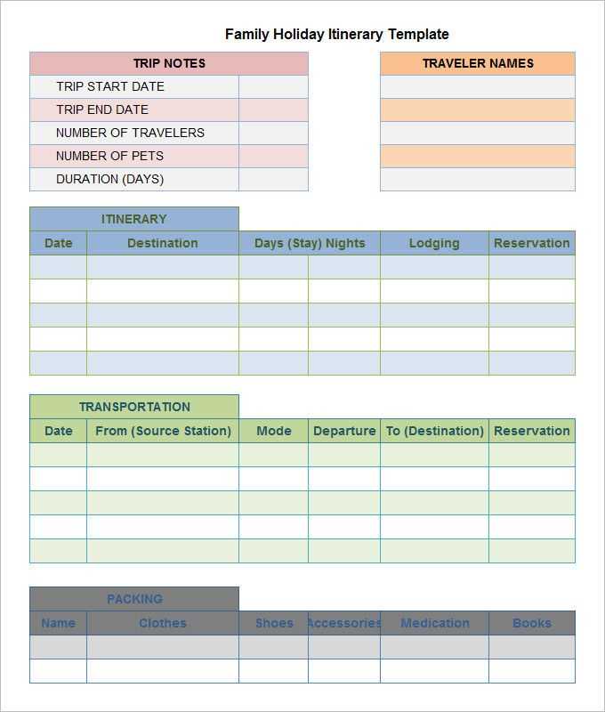 vacation schedule calendar template