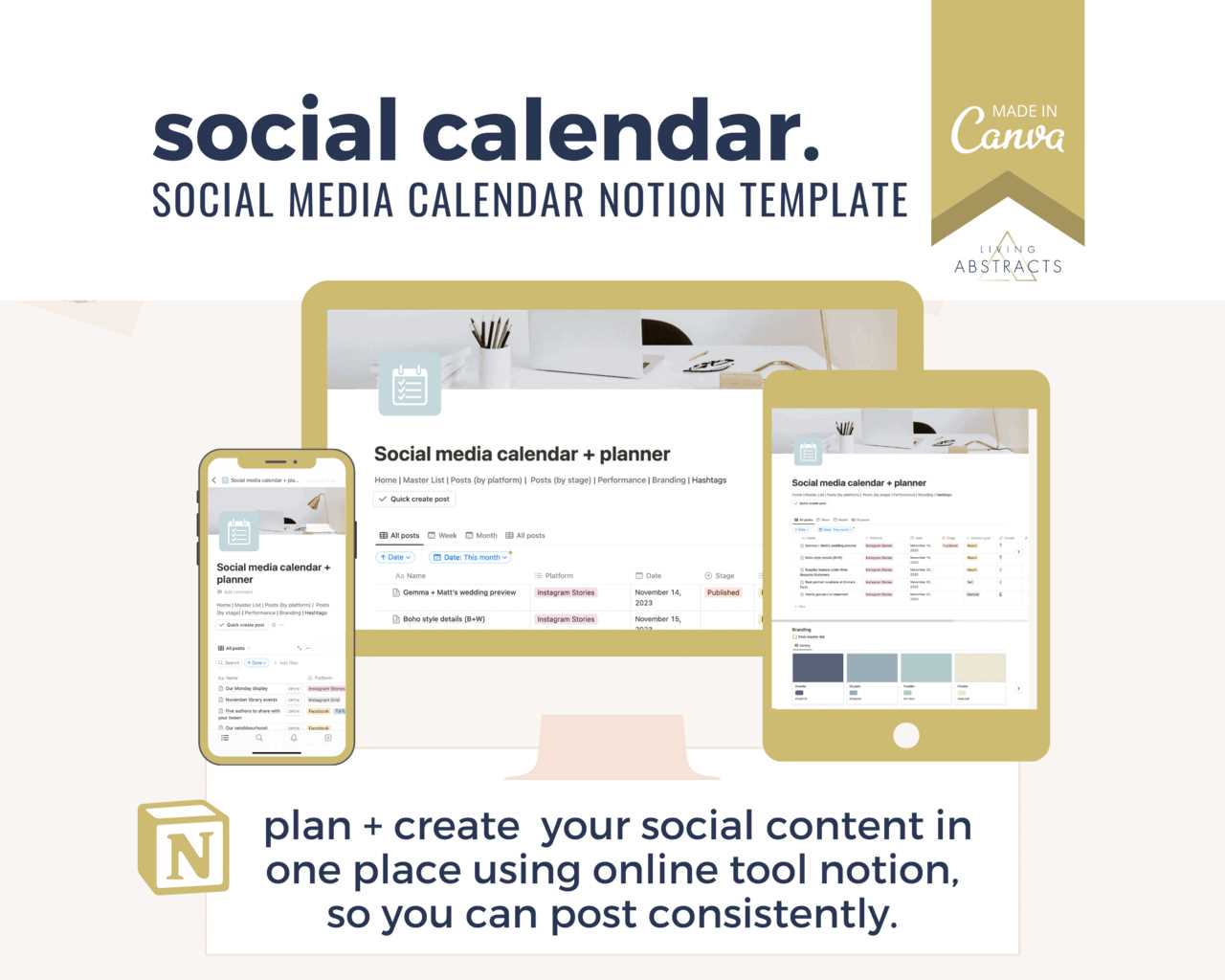 social media calendar planner template