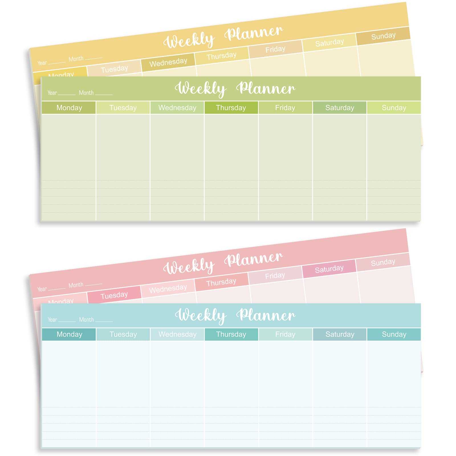 weekly calendar sheets template