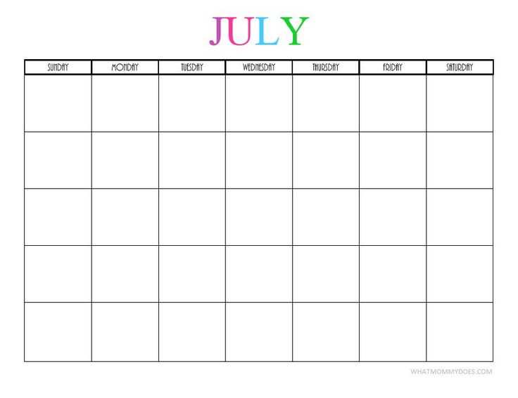 summer 2025 calendar template