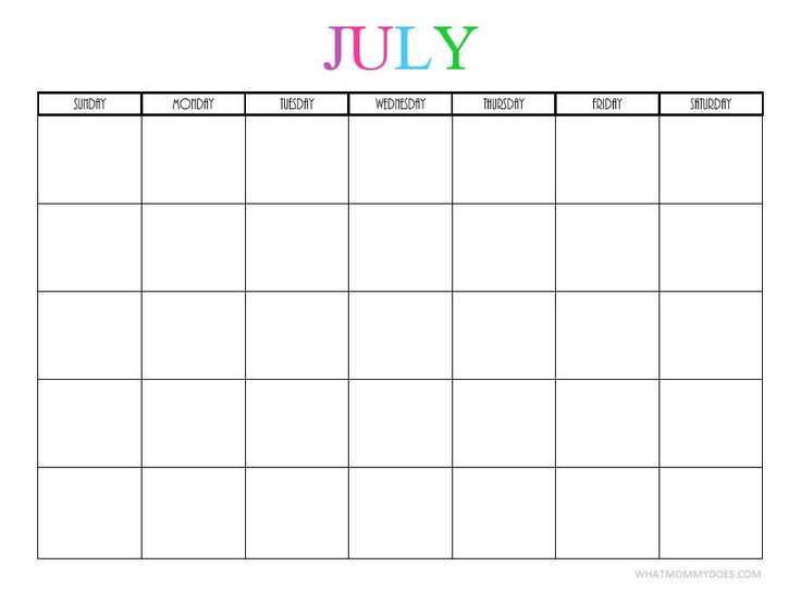 summer 2026 calendar template