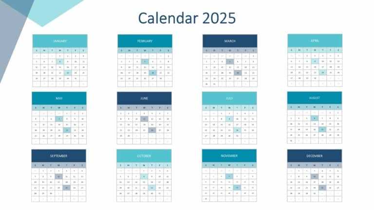 free powerpoint calendar template 2025