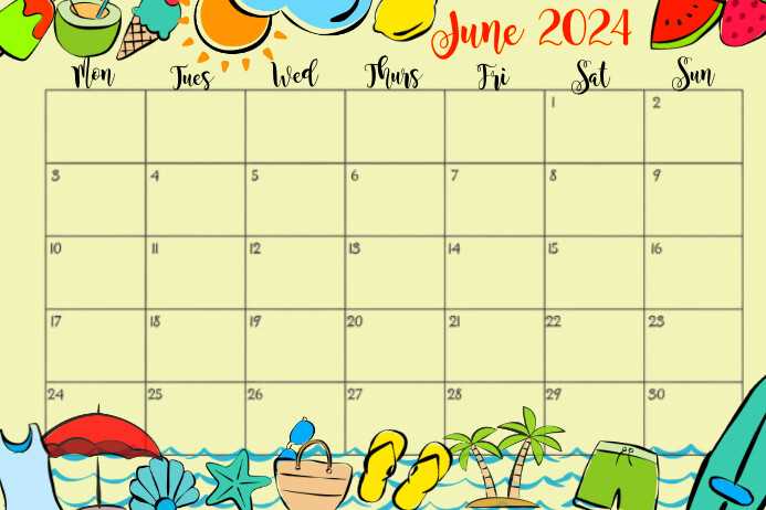 printable june calendar template