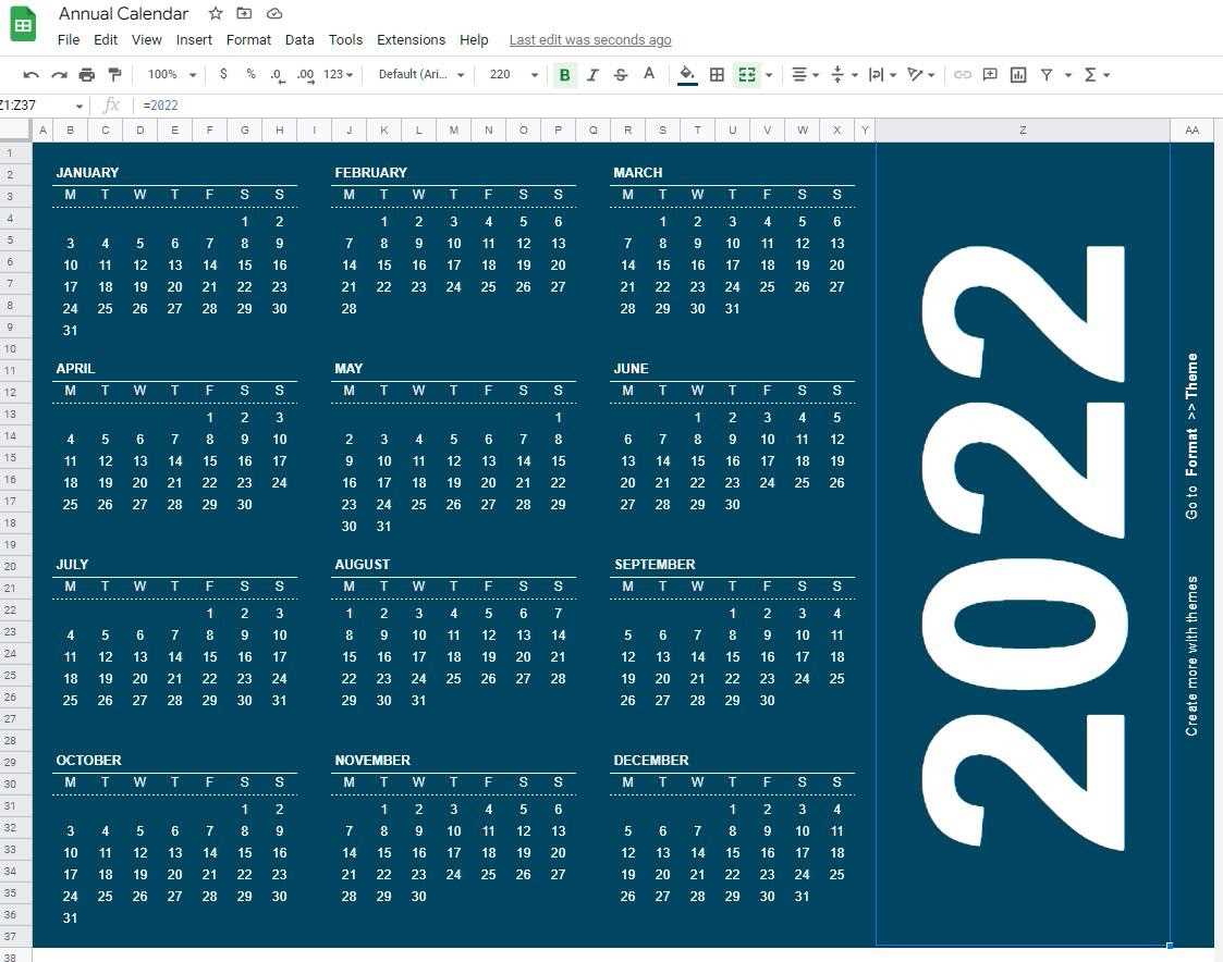 docs calendar template