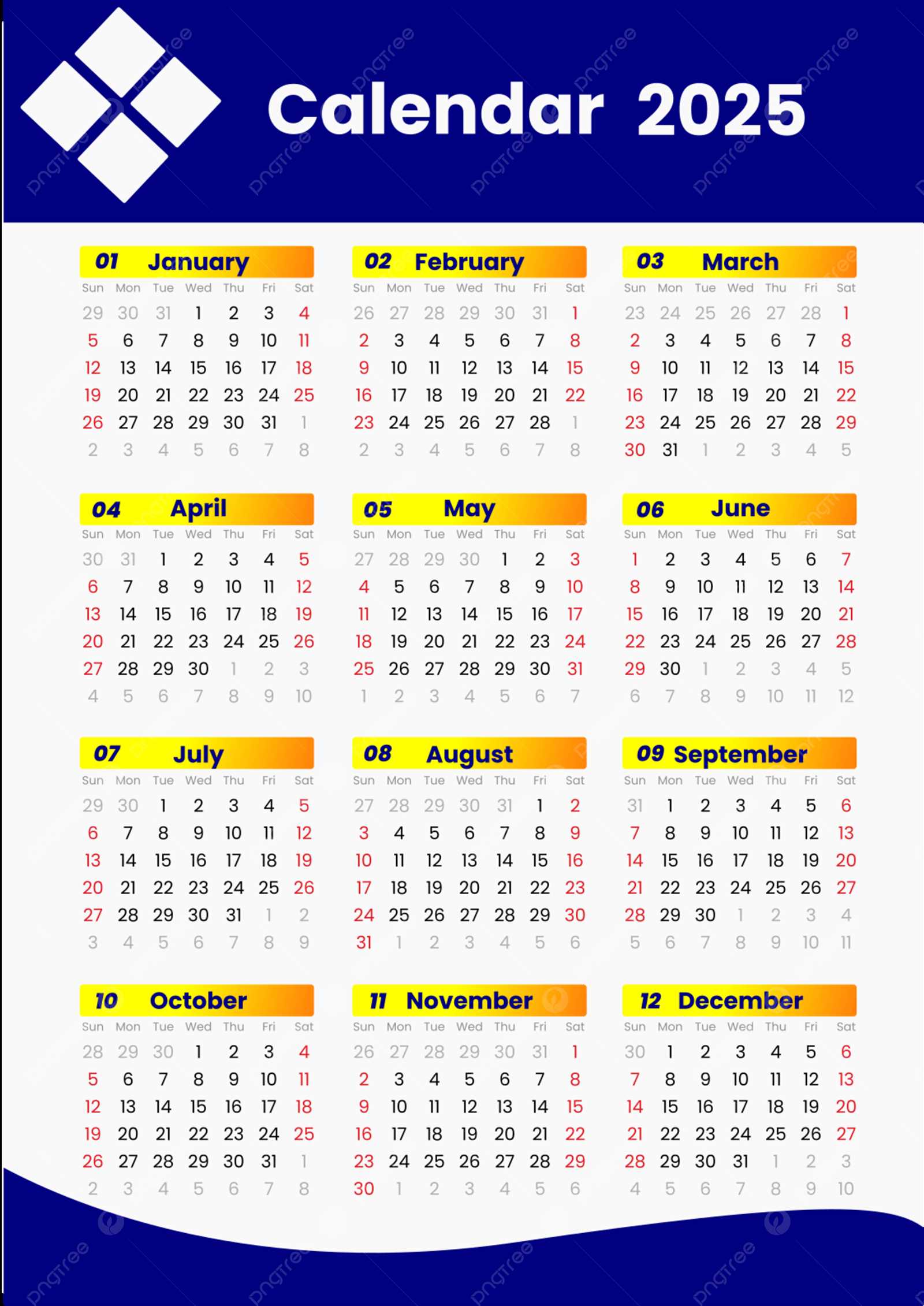 download template calendar 2025