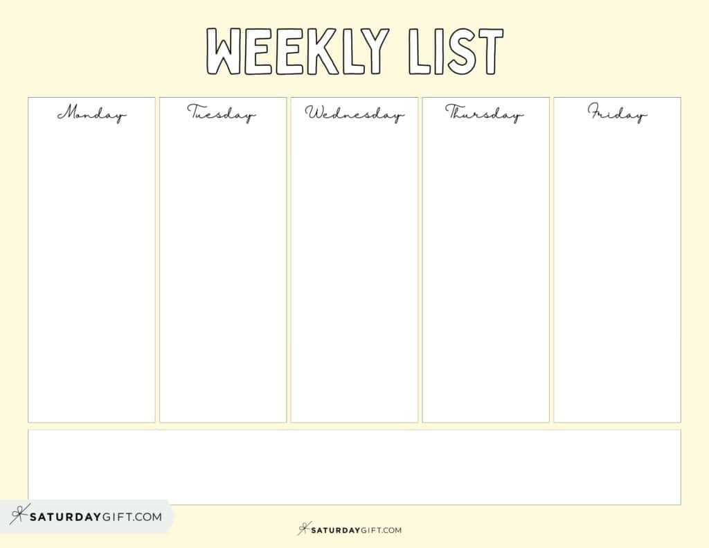 download weekly calendar template