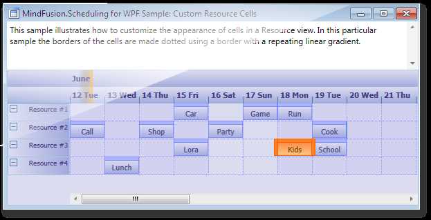 wpf calendar template